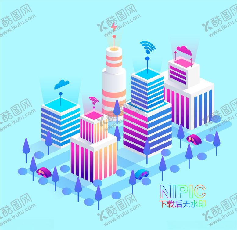 编号：46255705062050267486【酷图网】源文件下载-2.5d智慧城市