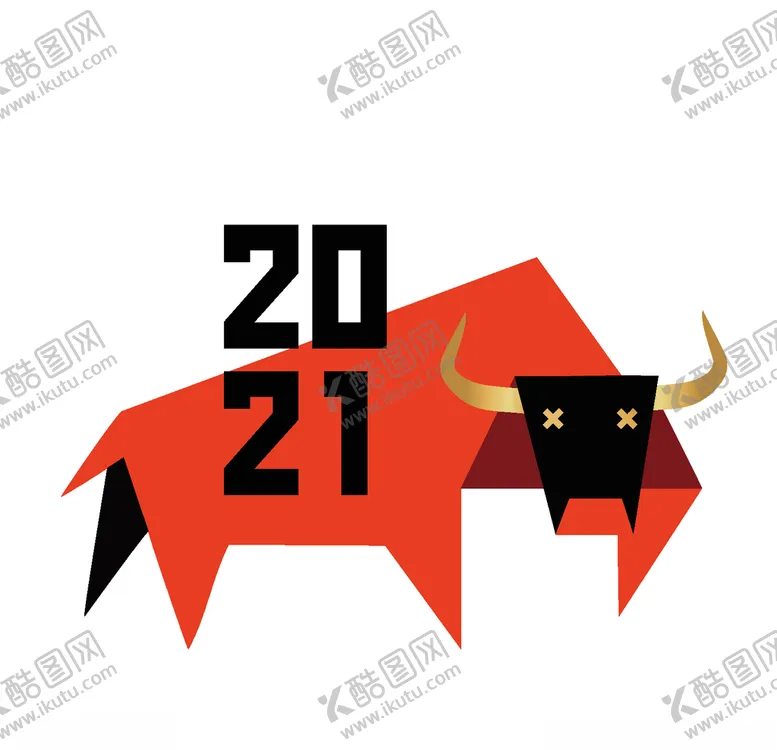 编号：32319807011741512289【酷图网】源文件下载-红色牛2021春节