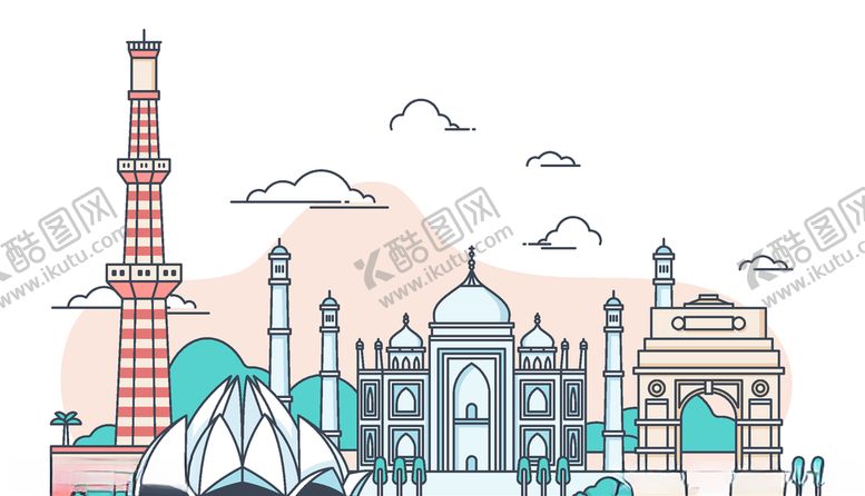 编号：73432609141603018680【酷图网】源文件下载-城市建筑物卡通插画