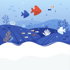 海洋背景世界日宣传图保护环境卡通