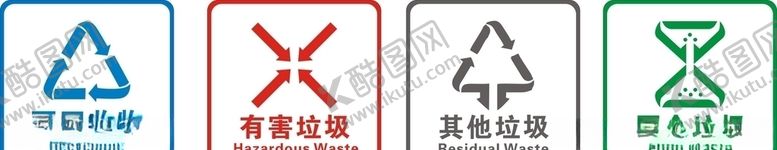 编号：50834605191140094824【酷图网】源文件下载-垃圾分类-图标