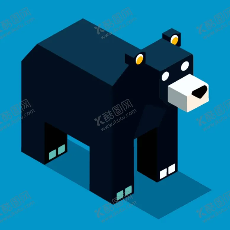编号：98753212060859429728【酷图网】源文件下载-三维等距美国黑熊