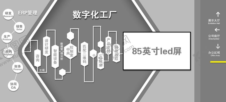编号：49286309160104187024【酷图网】源文件下载-科技公司文化墙显示屏数字化灰色