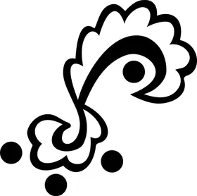 黑白手绘植物绿叶时尚花卉森系清新淡雅花草