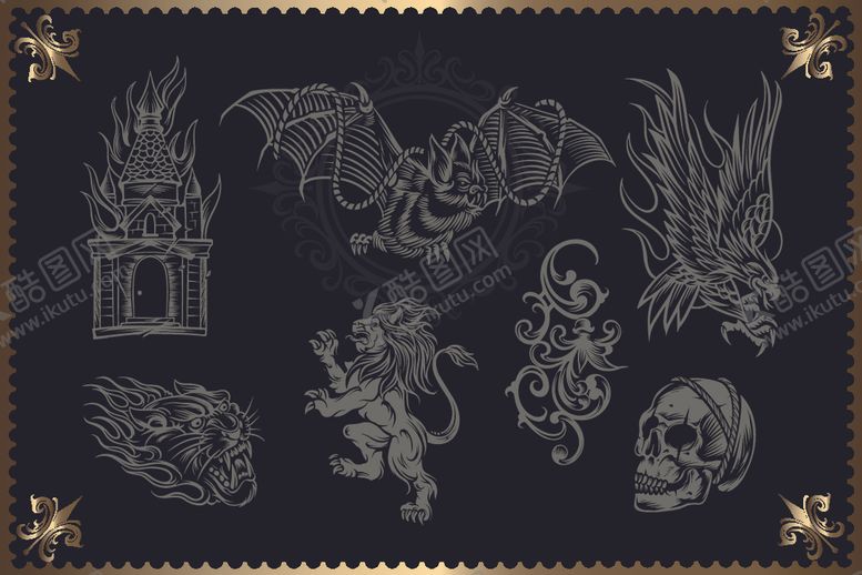 编号：11072205121105482289【酷图网】源文件下载-素描纹身图案