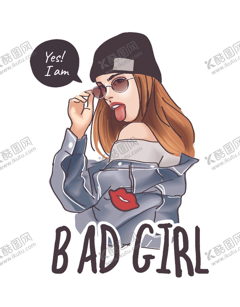手绘美女图片卡通插画性画