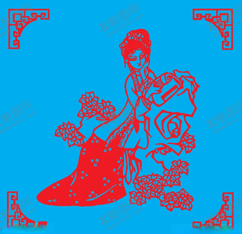 编号：50743309091451085909【酷图网】源文件下载-仕女剪纸