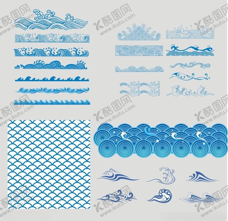 编号：24937902080817218036【酷图网】源文件下载-水纹浪花矢量