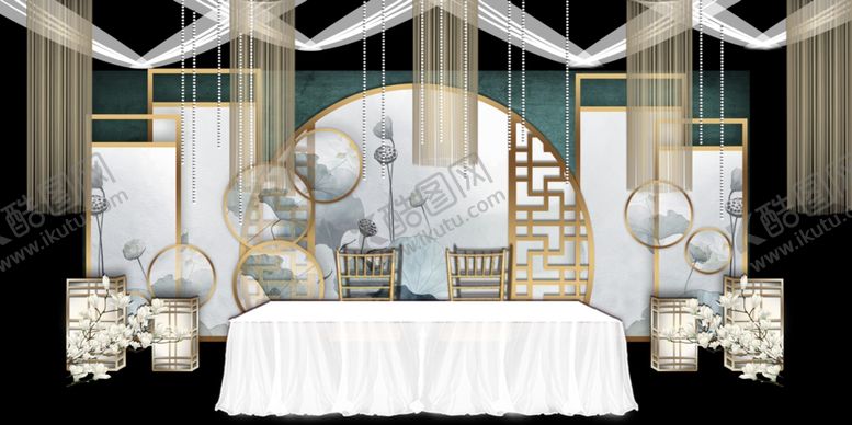 编号：15636309230015038058【酷图网】源文件下载-水墨新中国风婚礼设计背景