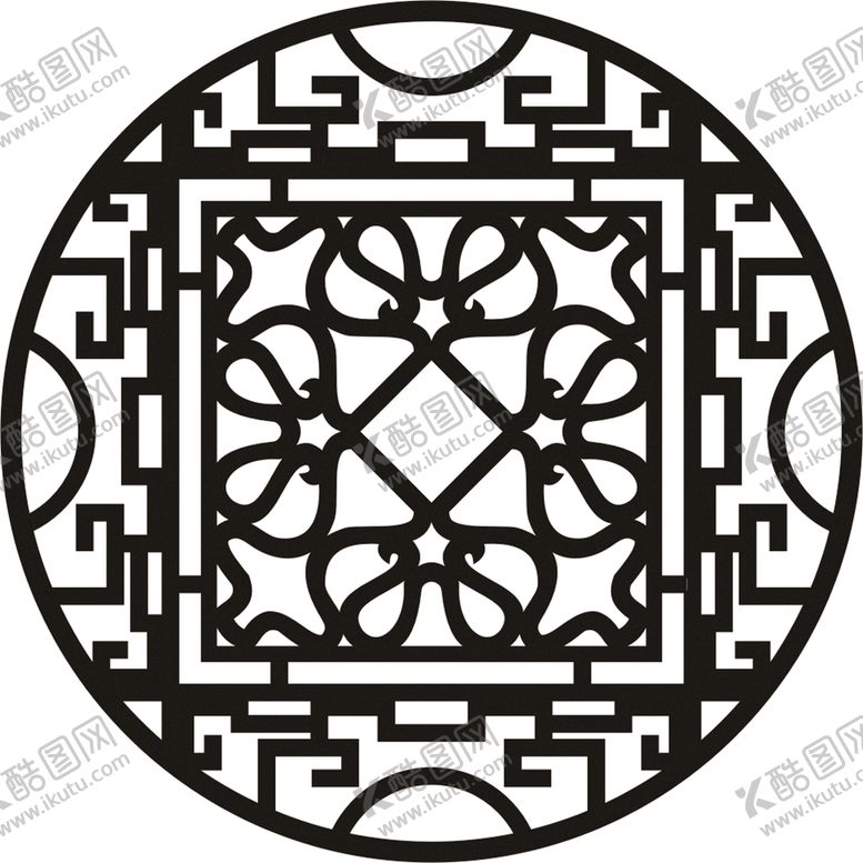 编号：49386110180343522214【酷图网】源文件下载- 中国风中式窗花图案素材
