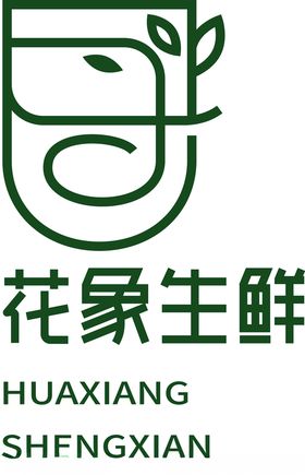 线稿创意绿色花朵叶子
