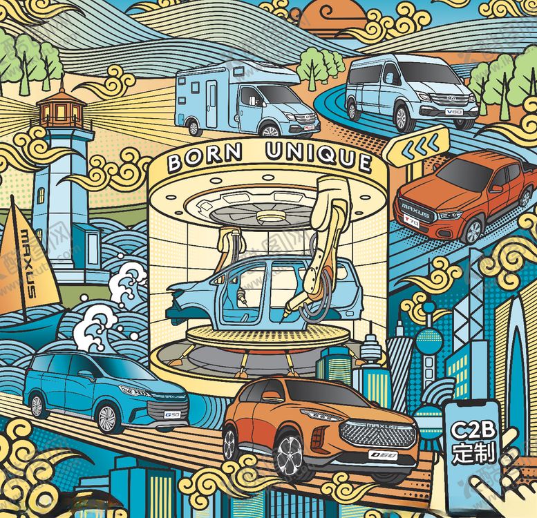 编号：30711510091612355705【酷图网】源文件下载-汽车漫画