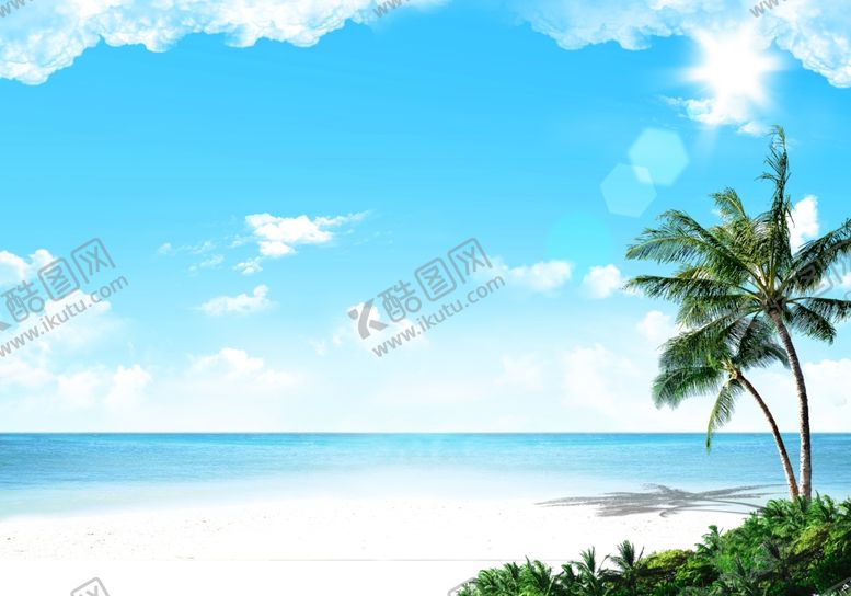 编号：91594610191919256917【酷图网】源文件下载-蓝天白云海边