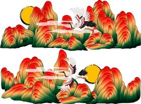 国风山水间的灵动飞鸟