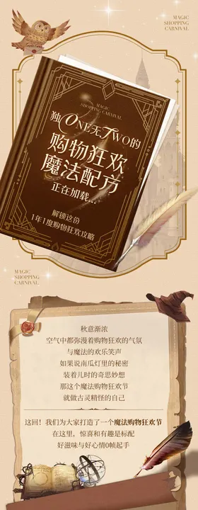 双十一魔法购物主题长图海报