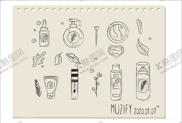 编号：62485610131305525195【酷图网】源文件下载-9款入化妆品手绘设计