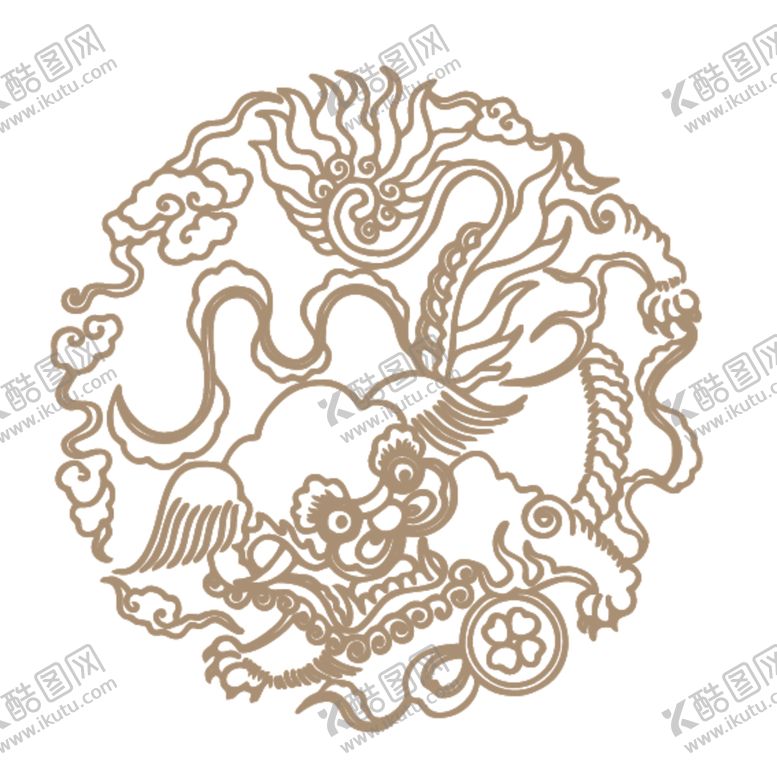 编号：86472209210258444584【酷图网】源文件下载-中国古典神兽图案