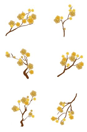 梅花树枝元素