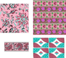 多彩几何花卉图案设计素材