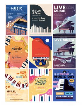 多样音乐海报展示
