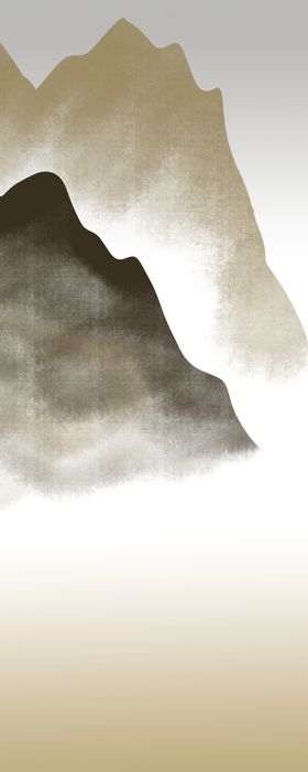 装饰画长条玄关山水现代玄关背景墙