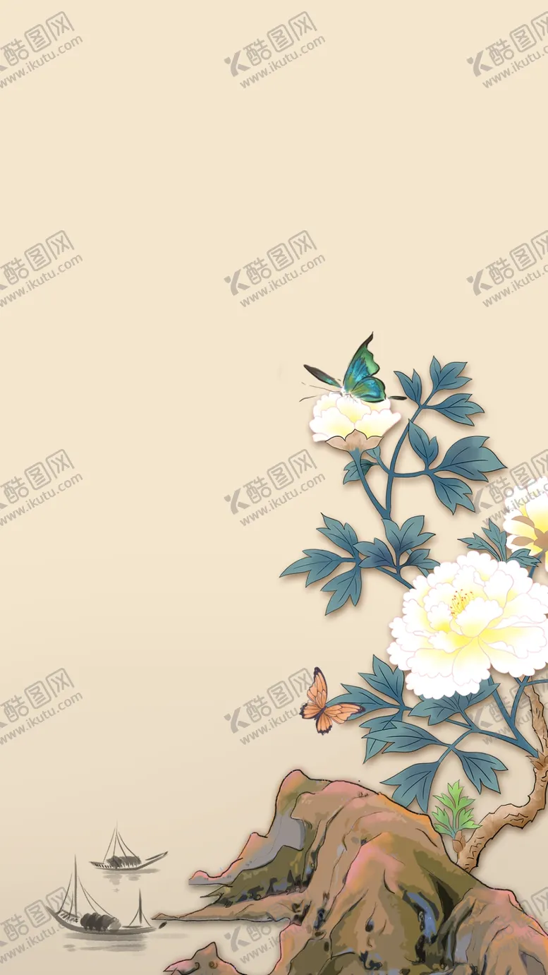 编号：34178104150435324204【酷图网】源文件下载-牡丹国画背景
