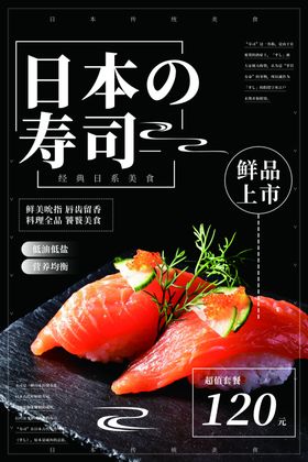 寿司美食促销宣传活动海报素材