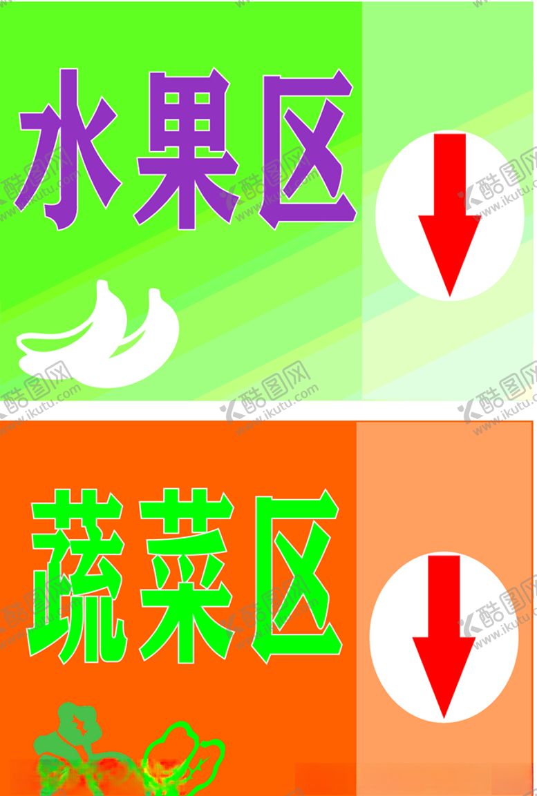编号：50895906272139206927【酷图网】源文件下载-超市分区批示牌