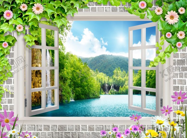 编号：79936310292124586348【酷图网】源文件下载-花卉背景墙