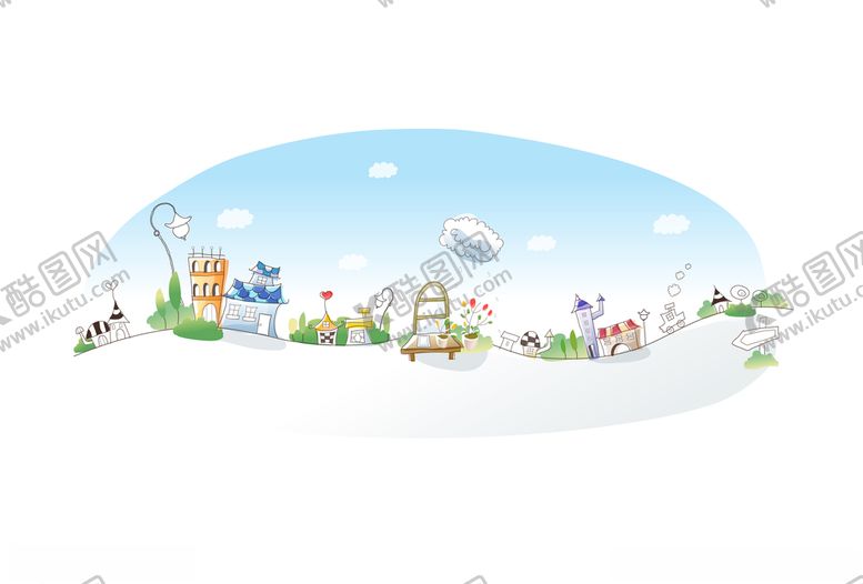 编号：14295210181921469666【酷图网】源文件下载-城市线条风景插画