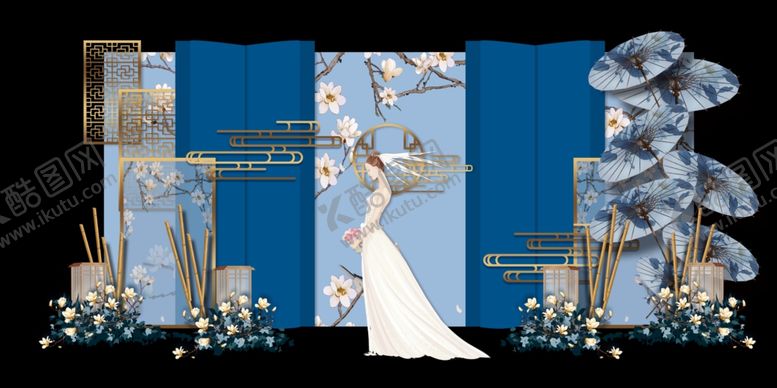 编号：35574409212325323309【酷图网】源文件下载-梦幻蓝色系婚礼场景布置
