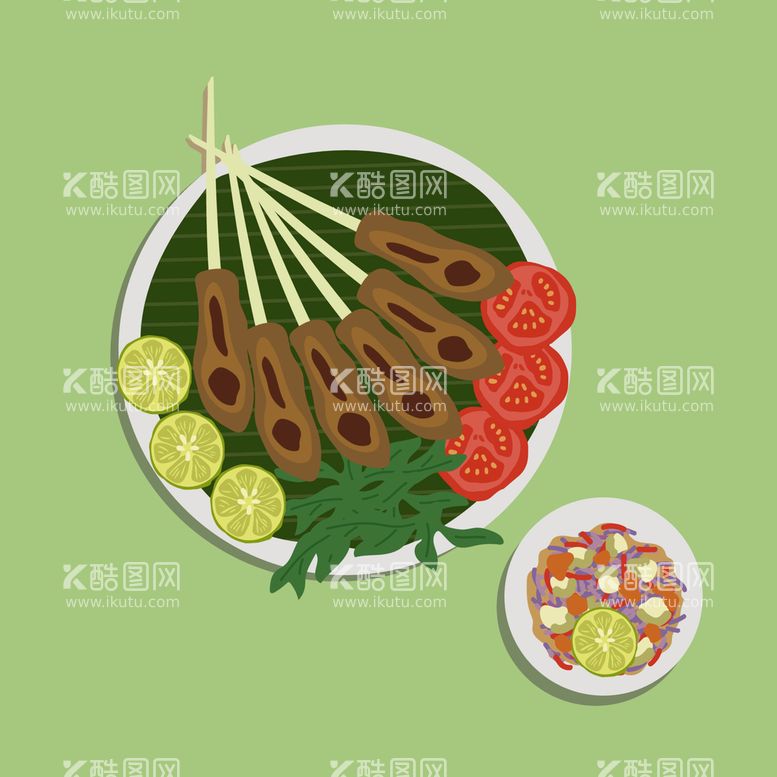 编号：95367110081431456184【酷图网】源文件下载-卡通烧烤烤串插画