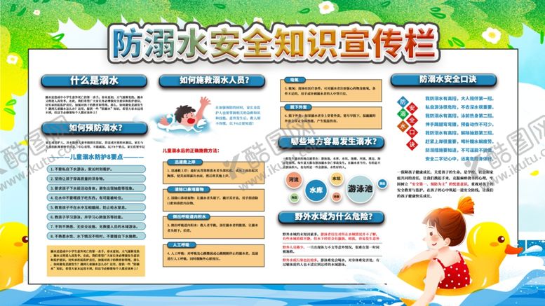 编号：67669809200155432956【酷图网】源文件下载-防溺水安全宣传栏
