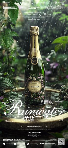 雨水节气谷雨小雨酒吧