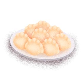 手绘饺子素材
