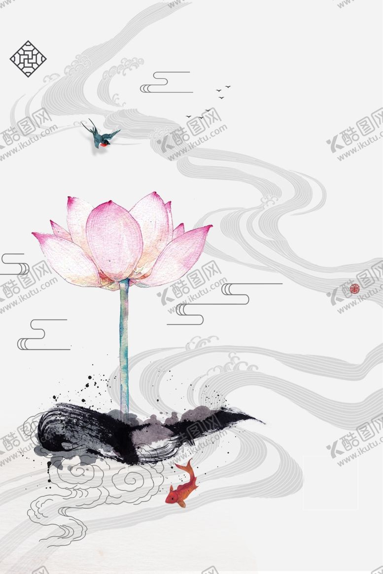 编号：60432909250356369581【酷图网】源文件下载-中式素材水墨山水