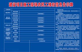 农民工维权信息告示牌