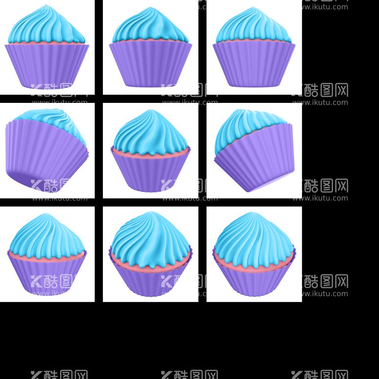 编号：12643910030727572480【酷图网】源文件下载-纸杯小蛋糕面包