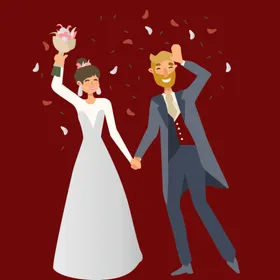 手绘结婚男女人物插画礼人物