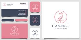 粉色火烈鸟品牌设计素材