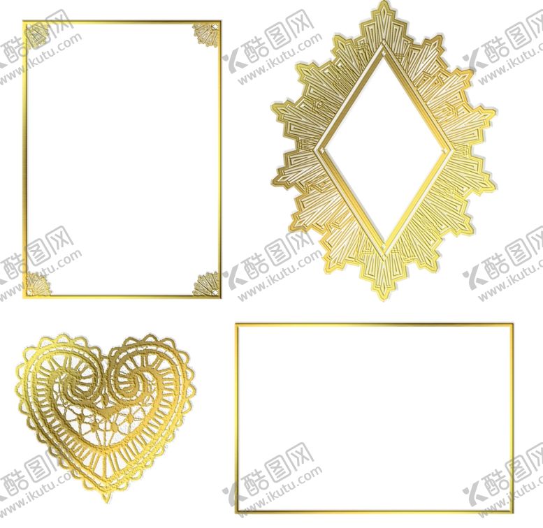 编号：86640606190158494365【酷图网】源文件下载-金色边框画框