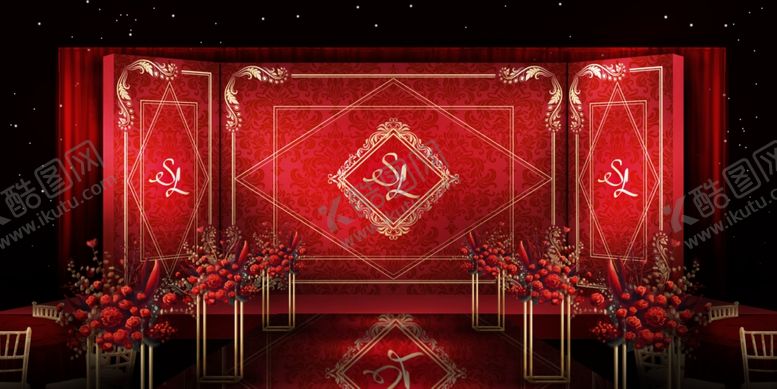 编号：91569410300333466961【酷图网】源文件下载-红色婚礼现场效果图