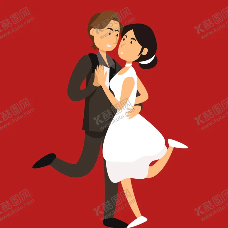 编号：48530502030041569768【酷图网】源文件下载-手绘结婚男女