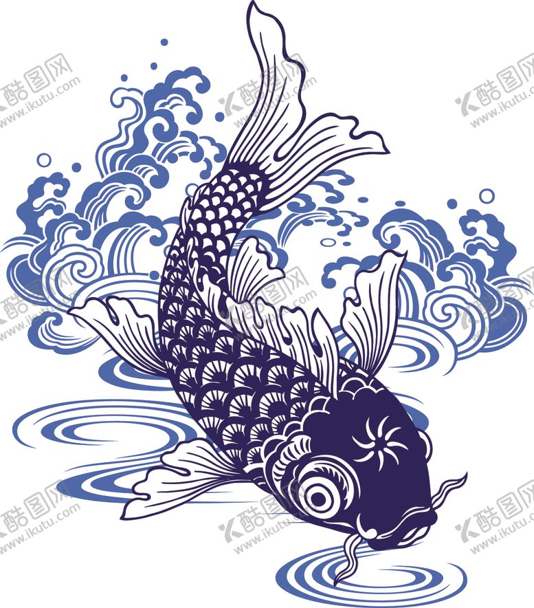 编号：71762507070425341734【酷图网】源文件下载-传统鲤鱼图案