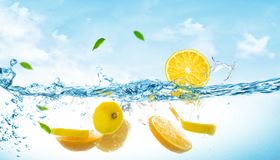 水果背景冰块橙子冰爽