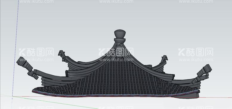 编号：89400511270708211797【酷图网】源文件下载-屋檐飞檐复古中式草图大师模型