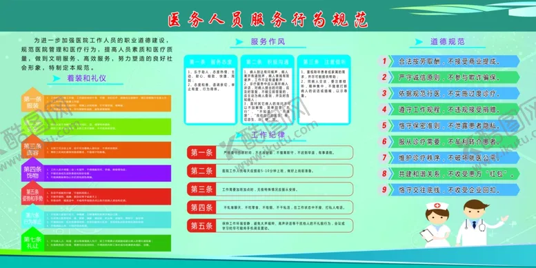 编号：35661101141611257032【酷图网】源文件下载-医务人员服务行为规范