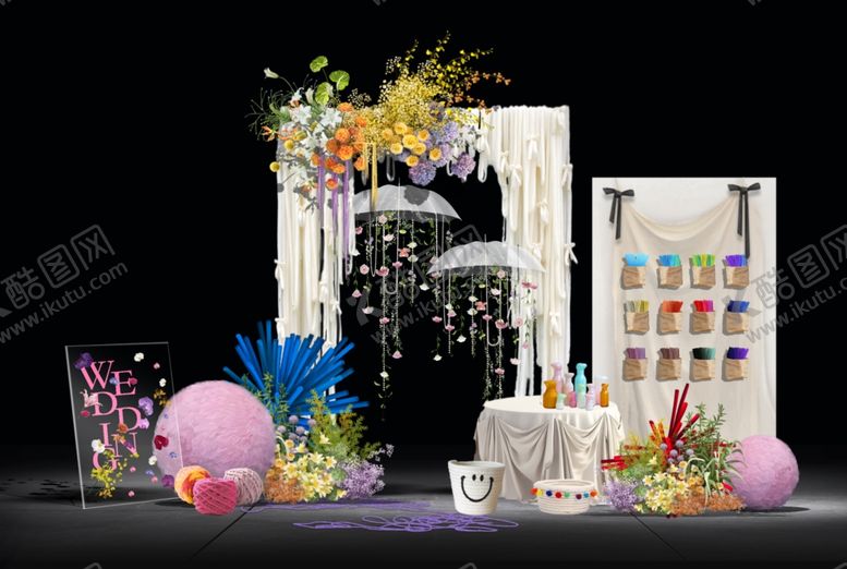 编号：97037811021046427654【酷图网】源文件下载-多巴胺婚礼效果图