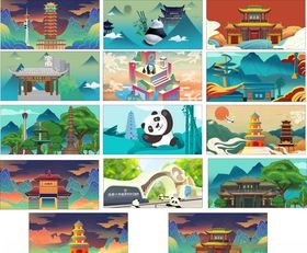 国潮风鎏金大气城市地标成都海报