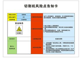 电焊机切割机风险点告知卡